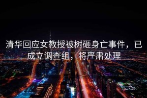 清華回應(yīng)女教授被樹砸身亡事件，已成立調(diào)查組，將嚴(yán)肅處理