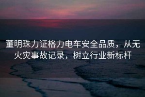 董明珠力證格力電車安全品質(zhì)，從無(wú)火災(zāi)事故記錄，樹立行業(yè)新標(biāo)桿