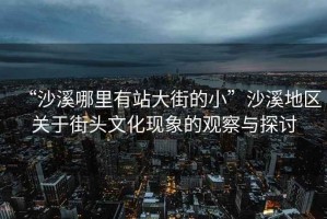 “沙溪哪里有站大街的小”沙溪地區關于街頭文化現象的觀察與探討
