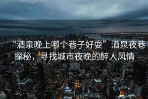 “酒泉晚上哪個(gè)巷子好耍”酒泉夜巷探秘，尋找城市夜晚的醉人風(fēng)情