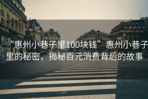 “惠州小巷子里100塊錢”惠州小巷子里的秘密，揭秘百元消費(fèi)背后的故事
