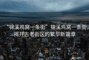 “錦溪雞窩一條街”錦溪雞窩一條街，揭開古老街區的繁華新篇章