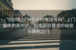 “500塊上門4個小時電話號碼”上門服務(wù)的新時代，探索即時需求的秘密與便利之門