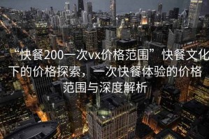 “快餐200一次vx價(jià)格范圍”快餐文化下的價(jià)格探索，一次快餐體驗(yàn)的價(jià)格范圍與深度解析