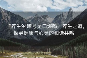 “養生94暗號是口爆嗎”養生之道，探尋健康與心靈的和諧共鳴