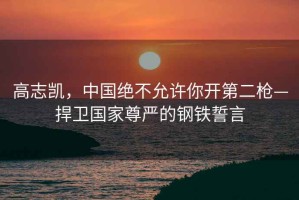 高志凱，中國絕不允許你開第二槍—捍衛國家尊嚴的鋼鐵誓言