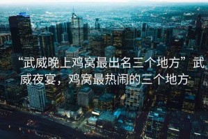 “武威晚上雞窩最出名三個地方”武威夜宴，雞窩最熱鬧的三個地方