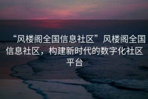 “風樓閣全國信息社區”風樓閣全國信息社區，構建新時代的數字化社區平臺