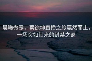 晨曦微露，蔡徐坤直播之旅戛然而止，一場突如其來的封禁之謎