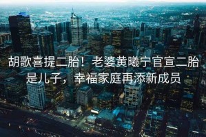胡歌喜提二胎！老婆黃曦寧官宣二胎是兒子，幸福家庭再添新成員