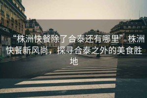 “株洲快餐除了合泰還有哪里”株洲快餐新風(fēng)尚，探尋合泰之外的美食勝地