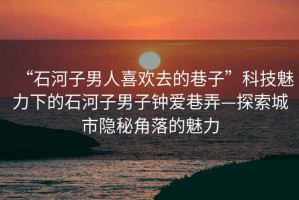 “石河子男人喜歡去的巷子”科技魅力下的石河子男子鐘愛巷弄—探索城市隱秘角落的魅力