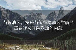 苗嶺清風(fēng)，揭秘苗傳華隱瞞入黨前嚴(yán)重錯(cuò)誤被開除黨籍的內(nèi)幕