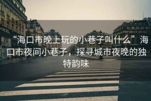 “海口市晚上玩的小巷子叫什么”海口市夜間小巷子，探尋城市夜晚的獨特韻味