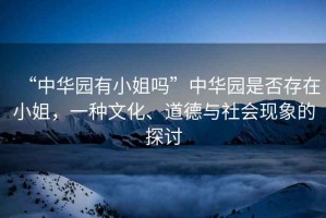 “中華園有小姐嗎”中華園是否存在小姐，一種文化、道德與社會現(xiàn)象的探討