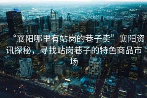 “襄陽哪里有站崗的巷子賣”襄陽資訊探秘，尋找站崗巷子的特色商品市場