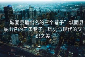 “城固縣最出名的三個巷子”城固縣最出名的三條巷子，歷史與現代的交織之美