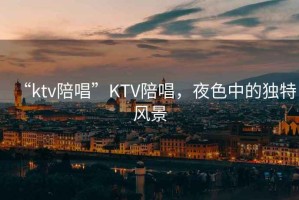 “ktv陪唱”KTV陪唱，夜色中的獨(dú)特風(fēng)景