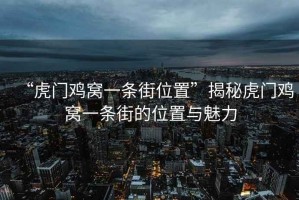 “虎門雞窩一條街位置”揭秘虎門雞窩一條街的位置與魅力