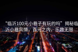 “臨沂100元小巷子有玩的嗎”揭秘臨沂小巷風情，百元之內，樂趣無限