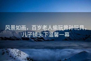 風景如畫，百歲老人偷玩曾孫玩具，兒子鏡頭下溫馨一幕