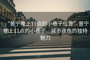 “普寧晚上11點的小巷子位置”普寧晚上11點的小巷子，城市夜色的獨特魅力