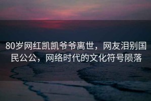 80歲網紅凱凱爺爺離世，網友淚別國民公公，網絡時代的文化符號隕落