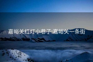 嘉峪關紅燈小巷子:嘉峪關一條街
