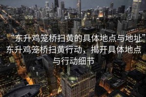 “東升雞籠橋掃黃的具體地點(diǎn)與地址”東升雞籠橋掃黃行動，揭開具體地點(diǎn)與行動細(xì)節(jié)