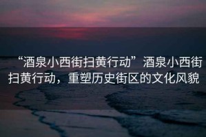 “酒泉小西街掃黃行動”酒泉小西街掃黃行動，重塑歷史街區的文化風貌
