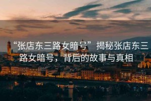 “張店東三路女暗號”揭秘張店東三路女暗號，背后的故事與真相