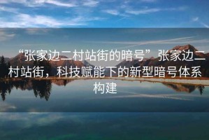 “張家邊二村站街的暗號”張家邊二村站街，科技賦能下的新型暗號體系構建