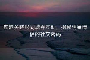 鹿晗關曉彤同城零互動，揭秘明星情侶的社交密碼