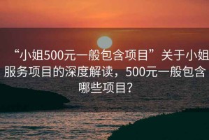 “小姐500元一般包含項目”關于小姐服務項目的深度解讀，500元一般包含哪些項目？