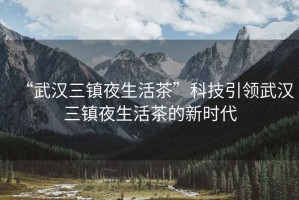 “武漢三鎮夜生活茶”科技引領武漢三鎮夜生活茶的新時代