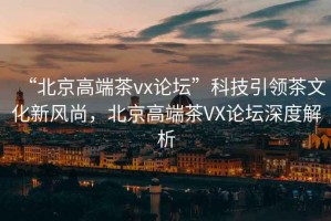 “北京高端茶vx論壇”科技引領茶文化新風尚，北京高端茶VX論壇深度解析