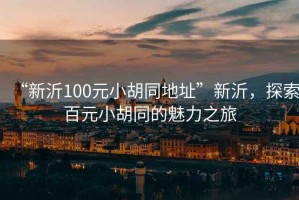 “新沂100元小胡同地址”新沂，探索百元小胡同的魅力之旅