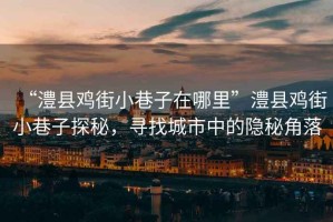 “澧縣雞街小巷子在哪里”澧縣雞街小巷子探秘，尋找城市中的隱秘角落
