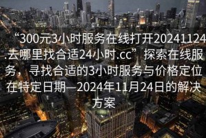 “300元3小時服務在線打開20241124.去哪里找合適24小時.cc”探索在線服務，尋找合適的3小時服務與價格定位在特定日期—2024年11月24日的解決方案