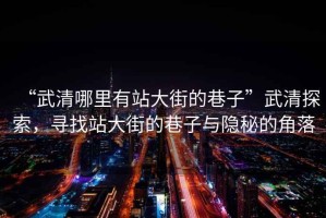 “武清哪里有站大街的巷子”武清探索，尋找站大街的巷子與隱秘的角落