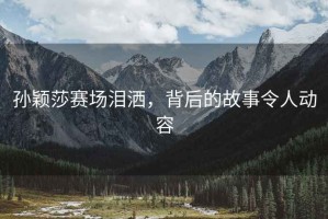 孫穎莎賽場淚灑，背后的故事令人動容