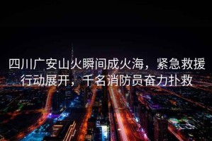 四川廣安山火瞬間成火海，緊急救援行動展開，千名消防員奮力撲救