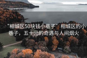 “相城區(qū)50塊錢小巷子”相城區(qū)的小巷子，五十元的奇遇與人間煙火
