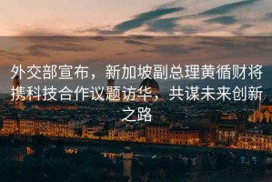 外交部宣布，新加坡副總理黃循財(cái)將攜科技合作議題訪華，共謀未來創(chuàng)新之路
