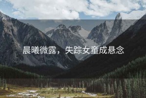 晨曦微露，失蹤女童成懸念