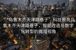“烏魯木齊天津路巷子”科技照亮烏魯木齊天津路巷子，智能改造與數(shù)字化轉(zhuǎn)型的微觀視角