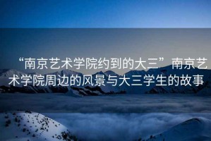 “南京藝術學院約到的大三”南京藝術學院周邊的風景與大三學生的故事