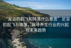 “足浴的起飛和降落什么意思”足浴的起飛與降落，探尋養生行業的興起與未來趨勢