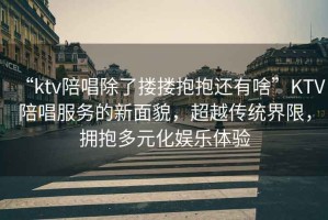 “ktv陪唱除了摟摟抱抱還有啥”KTV陪唱服務的新面貌，超越傳統界限，擁抱多元化娛樂體驗