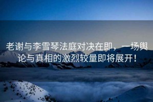 老謝與李雪琴法庭對決在即，一場輿論與真相的激烈較量即將展開！